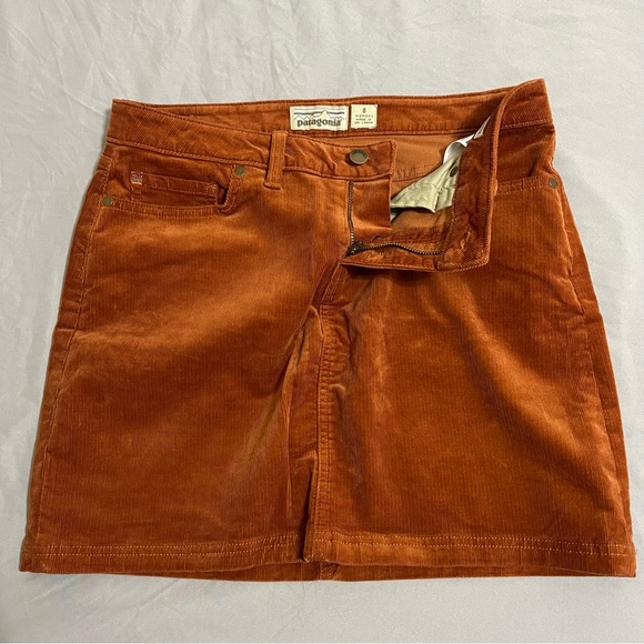 Patagonia regular rusty orange brown colored corduroy miniskirt size 8 - Picture 8 of 13